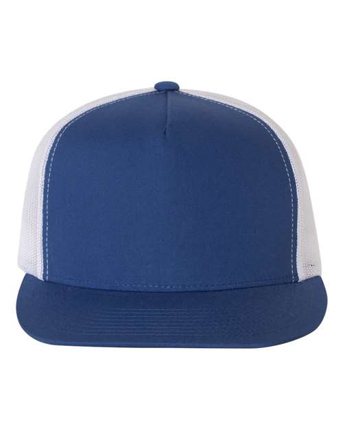 Classic Five-Panel Trucker Cap - Royal/ White Front