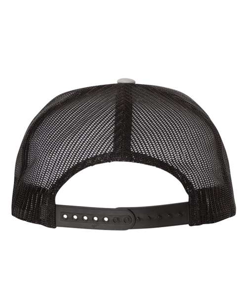 Classic Five-Panel Trucker Cap - Silver/ Black Back