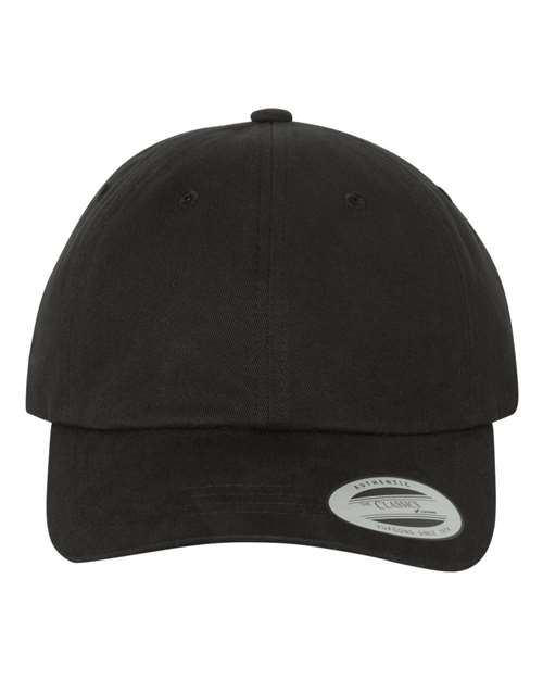 YP Classics Peached Cotton Twill Dad Hat - Black Front