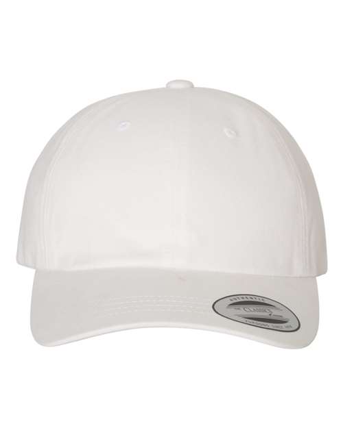 YP Classics Peached Cotton Twill Dad Hat - White Front