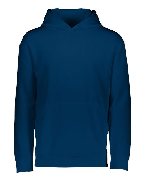 Youth Wicking Fleece Hooded Sweatshirt - Navy Front
