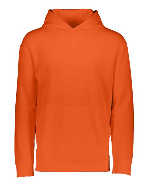 Youth Wicking Fleece Hooded Sweatshirt - Orange Front
