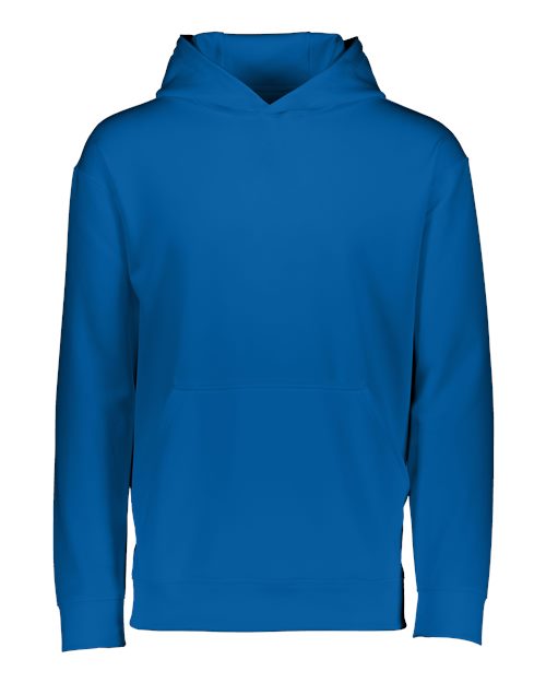 Youth Wicking Fleece Hooded Sweatshirt - Royal Front