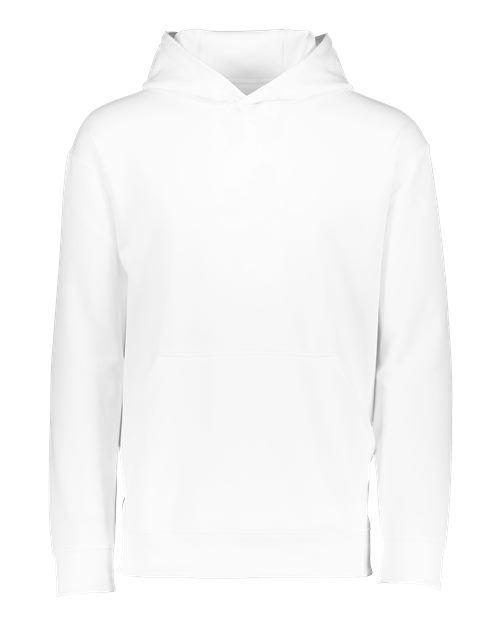 Youth Wicking Fleece Hooded Sweatshirt - White Front