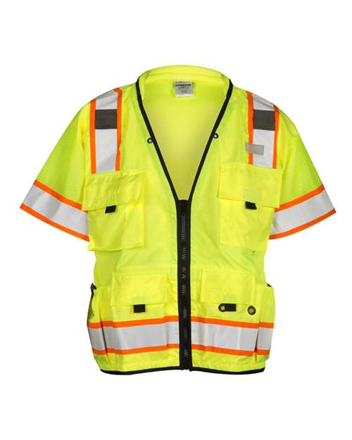 Unisex Professional Surveyors Vest - Lime Front