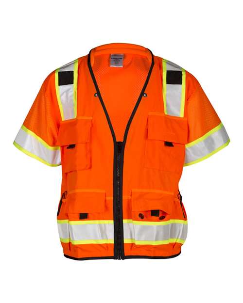 Unisex Professional Surveyors Vest - Orange Front