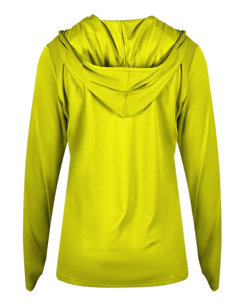 Women's B-Core Long Sleeve Hooded T-Shirt - Safety Yellow Back