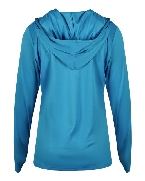 Women's B-Core Long Sleeve Hooded T-Shirt - Electric Blue Back