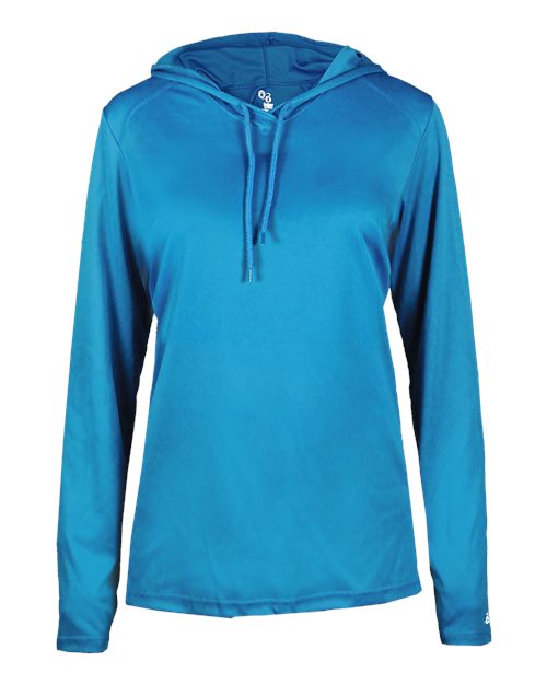Women's B-Core Long Sleeve Hooded T-Shirt - Electric Blue Front