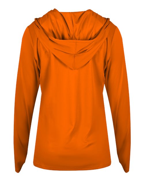 Women's B-Core Long Sleeve Hooded T-Shirt - Burnt Orange Back