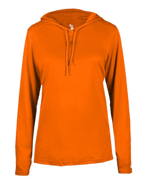 Women's B-Core Long Sleeve Hooded T-Shirt - Burnt Orange Front