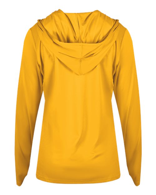 Women's B-Core Long Sleeve Hooded T-Shirt - Gold Back