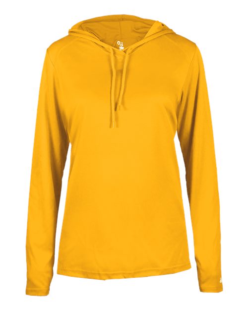Women's B-Core Long Sleeve Hooded T-Shirt - Gold Front