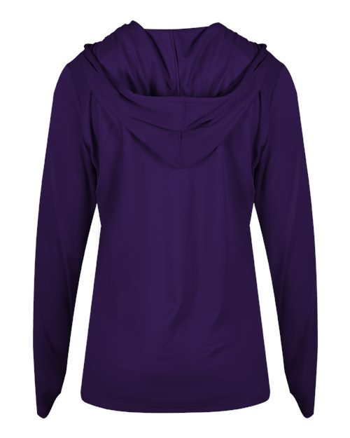 Women's B-Core Long Sleeve Hooded T-Shirt - Purple Back