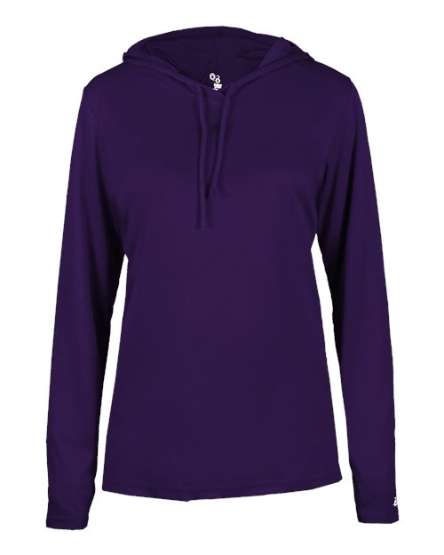 Women's B-Core Long Sleeve Hooded T-Shirt - Purple Front