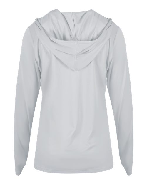 Women's B-Core Long Sleeve Hooded T-Shirt - Silver Back