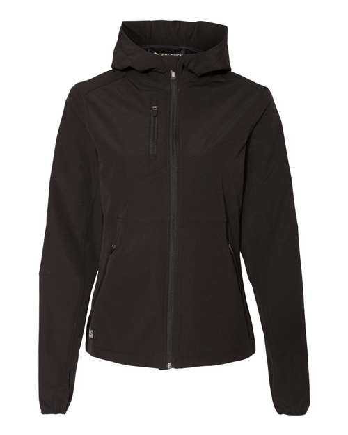 Women's Ascent Soft Shell Hooded Jacket - Black Front