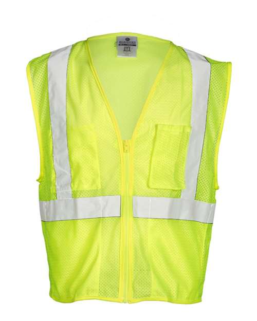 Unisex Self Extinguishing Mesh Vest - Lime Front