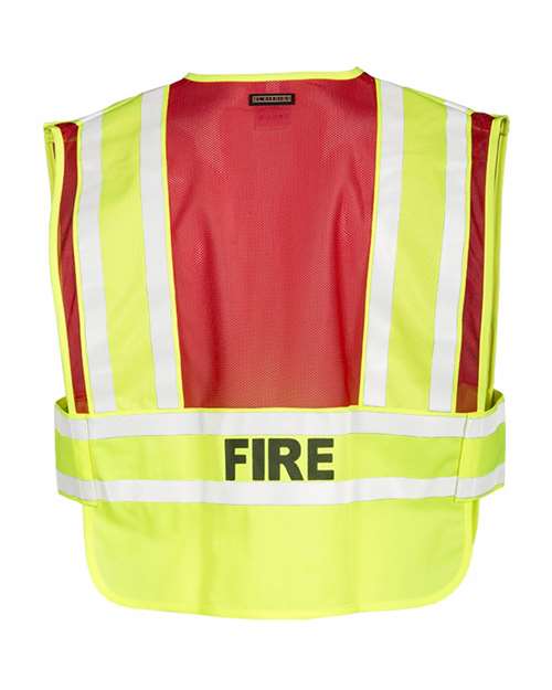 Unisex Fire Vest - Lime/ Red Back