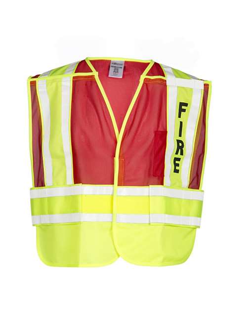 Unisex Fire Vest - Lime/ Red Front