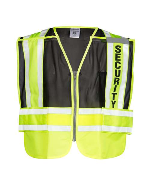 Unisex Security Vest - Lime/ Black Front