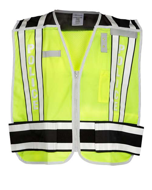 Unisex Police Vest - Lime/ Black Front