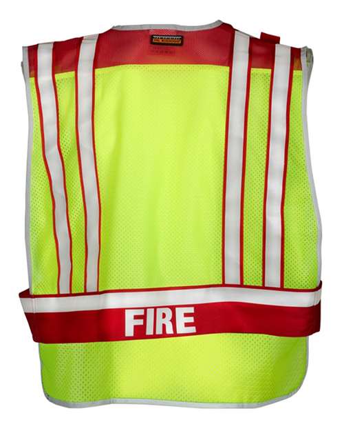Unisex Fire Vest - Lime/ Red Back