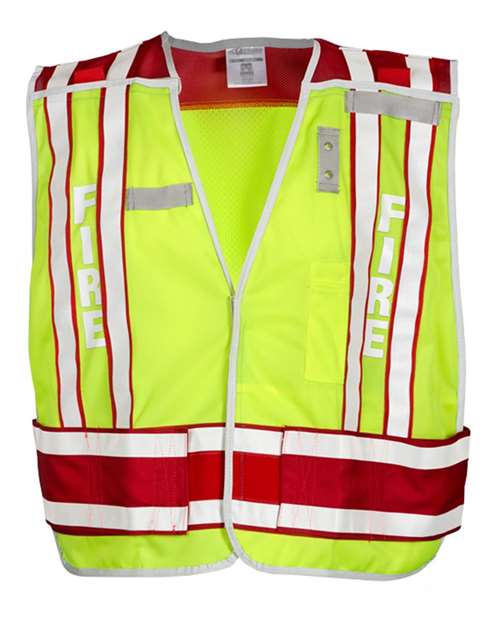 Unisex Fire Vest - Lime/ Red Front