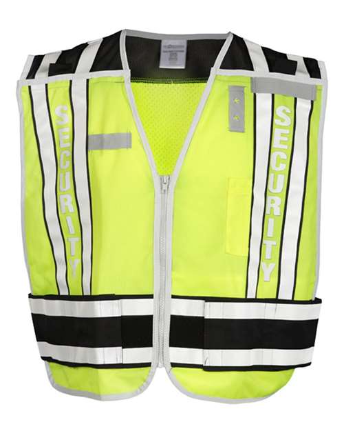 Unisex Security Vest - Lime/ Black Front