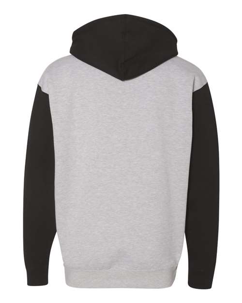 Unisex Heavyweight Hooded Sweatshirt - Grey Heather/ Black Back