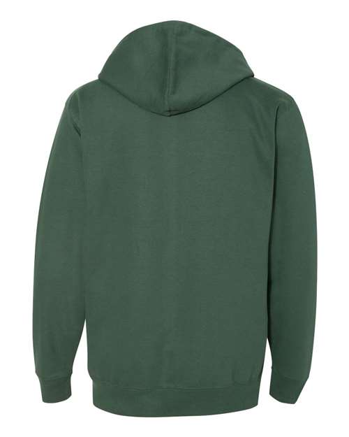 Unisex Midweight Full-Zip Hooded Sweatshirt - Alpine Green Back