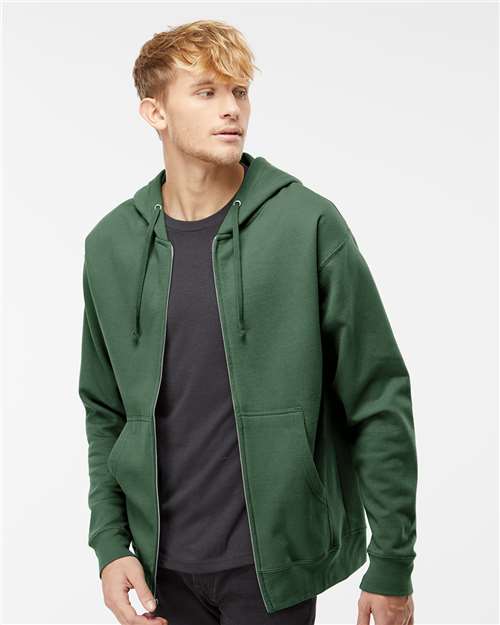 Independent Trading Co. Unisex 8.5 oz. Midweight Full-Zip Hooded Sweatshirt - Model Front