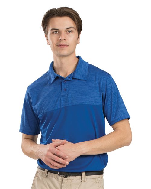 Unisex Shadow Tonal Heather Polo - Black Front