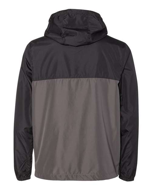 Men's Lightweight Windbreaker Full-Zip Jacket - Black/ Graphite Back