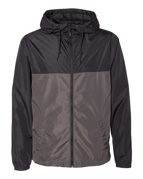 Men's Lightweight Windbreaker Full-Zip Jacket - Black/ Graphite Front