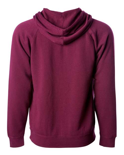 Unisex Special Blend Raglan Full-Zip Hooded Sweatshirt - Maroon Back