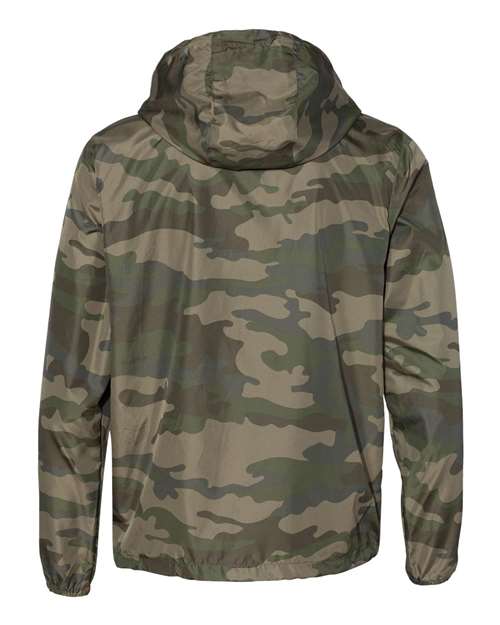 Men's Lightweight Windbreaker Full-Zip Jacket - Forest Camo Back