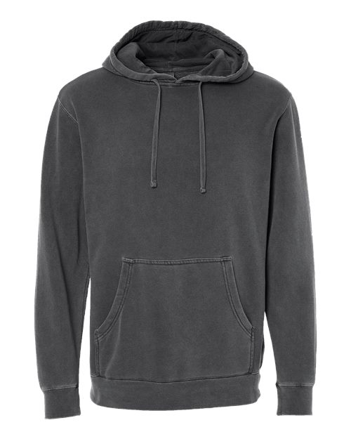 Unisex Midweight Pigment-Dyed Hooded Sweatshirt - Pigment Black Front