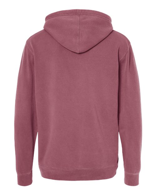 Unisex Midweight Pigment-Dyed Hooded Sweatshirt - Pigment Maroon Back