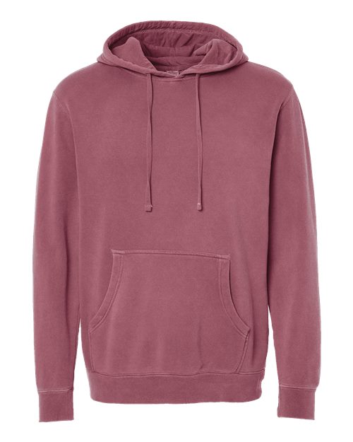 Unisex Midweight Pigment-Dyed Hooded Sweatshirt - Pigment Maroon Front