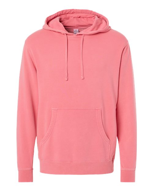 Unisex Midweight Pigment-Dyed Hooded Sweatshirt - Pigment Pink Front