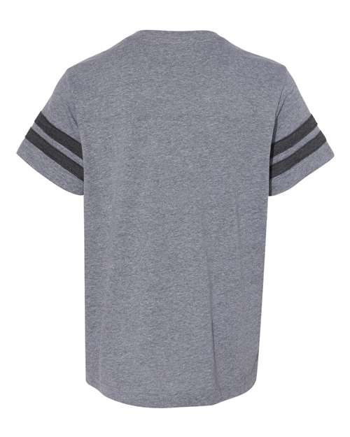 Youth Football Fine Jersey Tee - Granite Heather/ Vintage Smoke Back