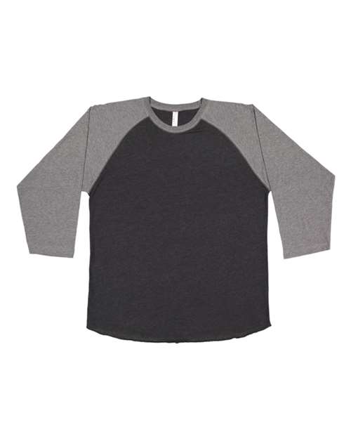 Men's Baseball Fine Jersey Three-Quarter Sleeve Tee - Vintage Smoke/ Granite Heather Front