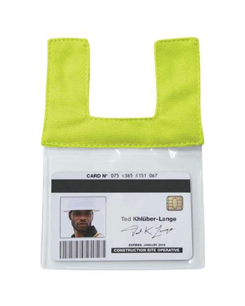 Retractable Clear ID Pocket - Lime Front