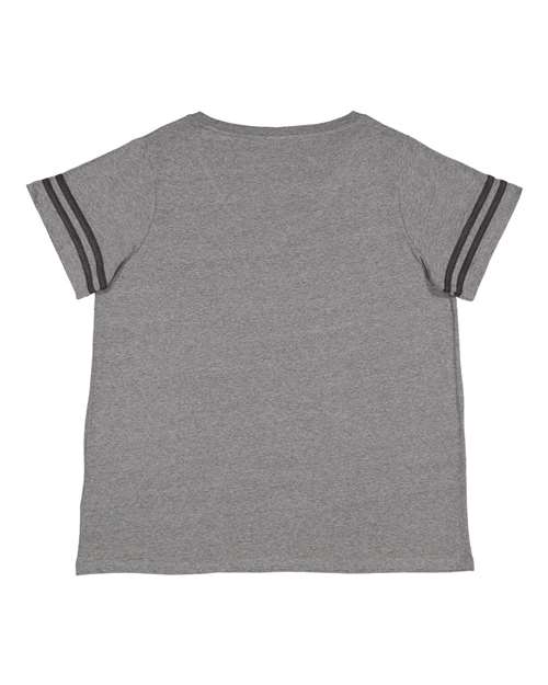Women's Curvy Collection Vintage Football T-Shirt - Granite Heather/ Vintage Smoke Back