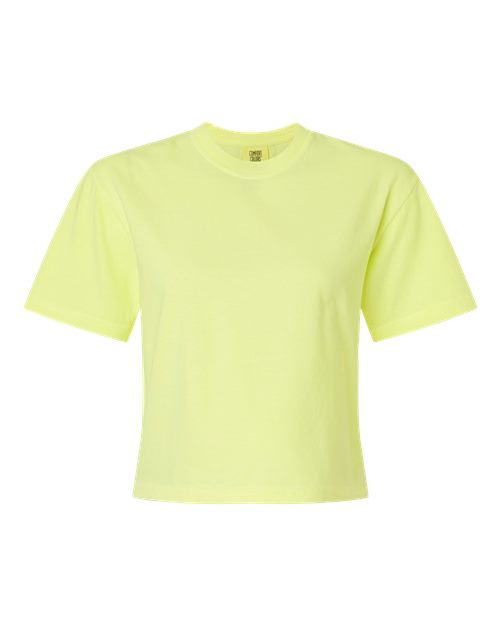 Women's Garment-Dyed Heavyweight Boxy T-Shirt - Neon Lemon Front