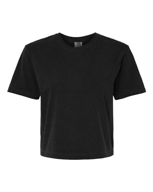 Women's Garment-Dyed Heavyweight Boxy T-Shirt - Black Front