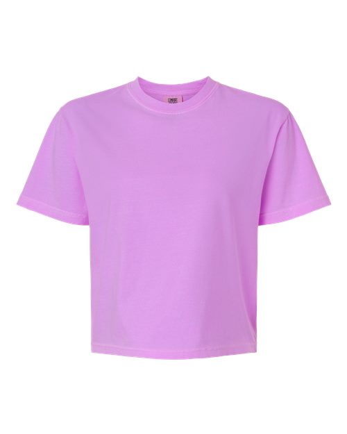 Women's Garment-Dyed Heavyweight Boxy T-Shirt - Neon Violet Front