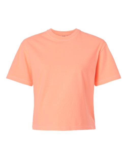Women's Garment-Dyed Heavyweight Boxy T-Shirt - Neon Cantaloupe Front