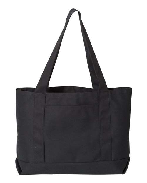Liberty Bags Seaside Cotton Pigment Dyed Resort Tote - Washed Black Front